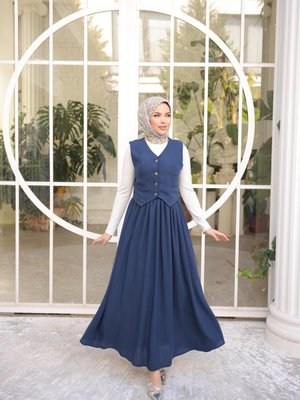 Lacivert Yelekli Etekli Takım