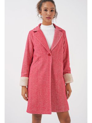 B.kırmızı Balık Sırtı Kaşe Kaban