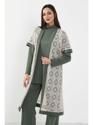Haki Dantel Detaylı Kısa Kol Kimono Tunik,sw Haki Dantel Detaylı Kısa Kol Kimono Tunik,sw