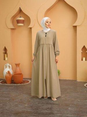 Büyük Beden Rabia Krep Kumaş Giyim Büzgülü Ferace Büyük Beden Rabia Krep Kumaş Giyim Büzgülü Ferace