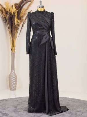 Siyah Bergüzar Abiye Elbise Siyah Bergüzar Abiye Elbise