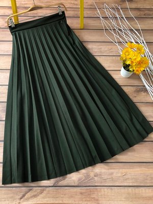 Haki Piliseli Uzun Etek Haki Piliseli Uzun Etek