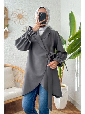 Antrasit Kolu Büzgülü Kaşe Kap