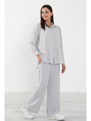 Açık Gri Rahat Ve Şık Günlük Aerobin Takım,tk