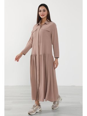 Vizon Rahat Kesim Aerobin Gömlek Elbise,elb