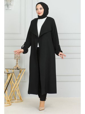 Siyah Giy Çık Keten Kap &