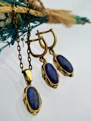 Lapis Lazuli Taşlı Tam Set Cok Renkli