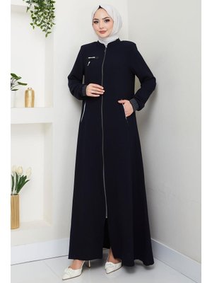 Lacivert Ribanalı Hakim Yaka Ferace Lacivert Ribanalı Hakim Yaka Ferace