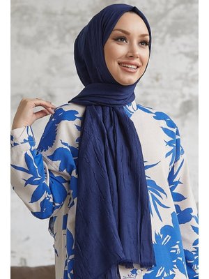 Lacivert Bambu Kraş Şal Lacivert Bambu Kraş Şal