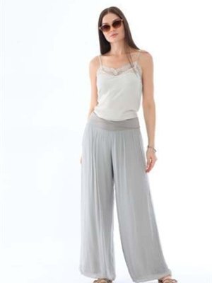 Gri Italyan Korse Belli Astarlı İpek Pantolon Gri Italyan Korse Belli Astarlı İpek Pantolon