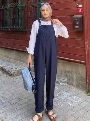 Kanguru Cepli Bahcıvan Tulum Lacivert Kanguru Cepli Bahcıvan Tulum Lacivert