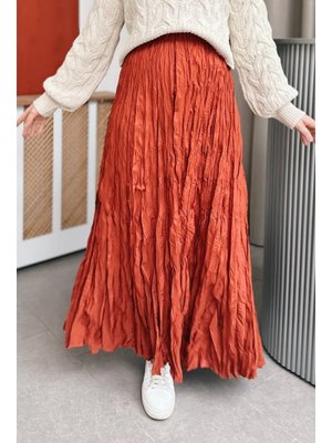 Yulya Kırışık Kiremit Etek Yulya Kırışık Kiremit Etek