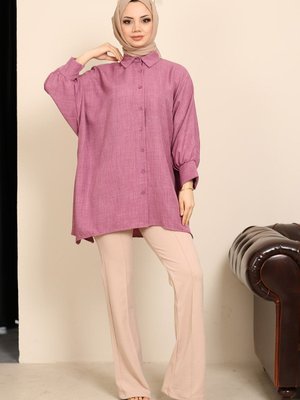 Gül Kurusu Yarasa Kol Yırtmaçlı Tunik Gül Kurusu Yarasa Kol Yırtmaçlı Tunik