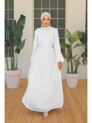 Beyaz İlay Işıltı Abiye Elbise Beyaz İlay Işıltı Abiye Elbise