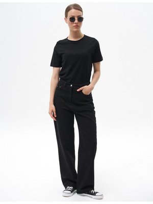 Straight Fit Denim Pantolon Siyah