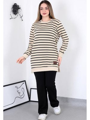 Siyah Çizgili Tunik