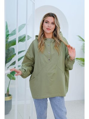 Yeşil Dikiş Detay Çıtçıtlı Tunik