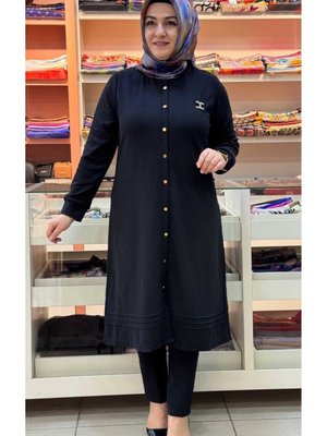 Fitilli Broşlu Eteği Dikiş Detaylı Hırka