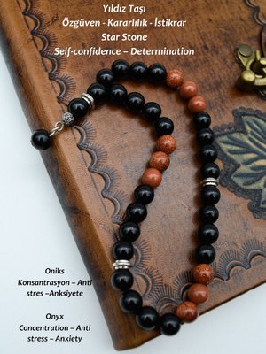 Çok Renkli Oniks Ve Yıldıztaşı Tespih