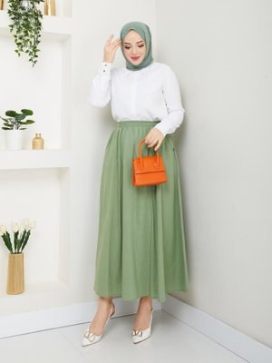 Cepli Beli Lastikli Keten Etek