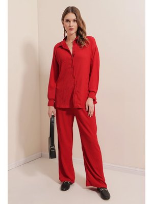 Kırmızı Örme İkili Takım Kırmızı Örme İkili Takım