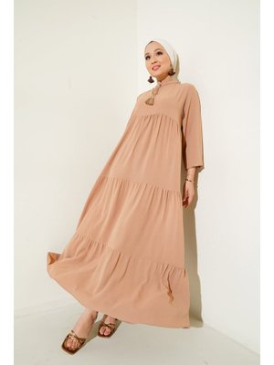 D.vizon Yaka Bağcıklı Elbise