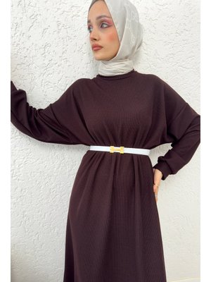 Kahverengi Abaya Elbise Kahverengi Abaya Elbise