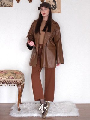 Kahverengi Deri Ceket