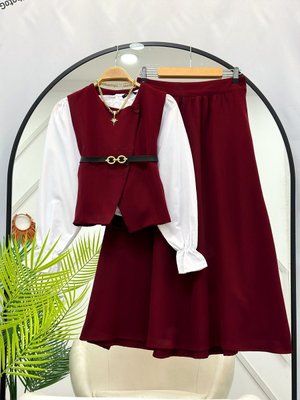 Yelekli Etek Takım [ Gömlek Dahil Değildir]