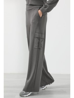 Antrasit Yüksek Bel Kargo Pantolon,ea