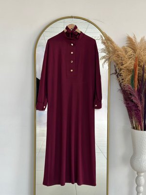 Gülşah Çıtçıtlı Patlı Elbise Bordo Gülşah Çıtçıtlı Patlı Elbise Bordo