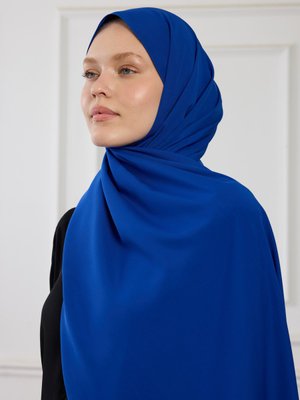 Saks Mavisi Medine İpeği Şal