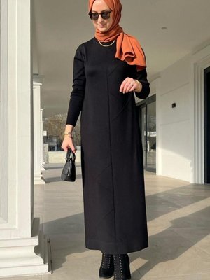 Armağan Siyah Triko Elbise Armağan Siyah Triko Elbise