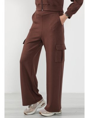 Kahverengi Yüksek Bel Kargo Pantolon,ea
