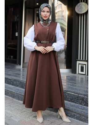 Acı Kahve Asile Yelek Etek İkili Takım Acı Kahve Asile Yelek Etek İkili Takım