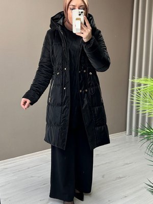 Premium Kumaş Çıtçıt Kapamalı Su İtici Mont