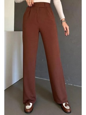 Kahve Cırtlı Palazzo Pantolon