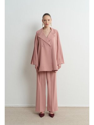 Somon Elsa Kol Piliseli Business Ceket Takım Somon Elsa Kol Piliseli Business Ceket Takım