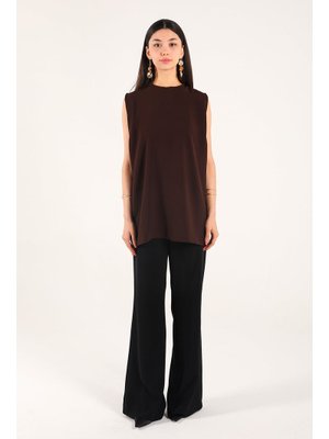 Kahverengi Krep İç Tunik