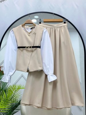 Yelekli Etek Takım [ Gömlek Dahil Değildir]