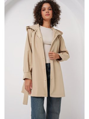 Bej Kapüşonlu Trençkot Bej Kapüşonlu Trençkot