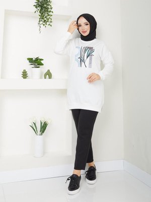 Bisiklet Yaka Uzun Sweatshirt Bisiklet Yaka Uzun Sweatshirt