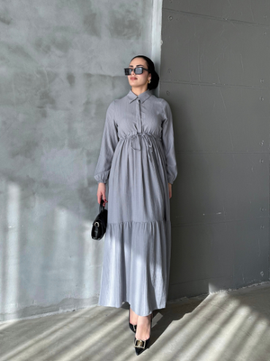 Gri Asya Bürümcek Elbise