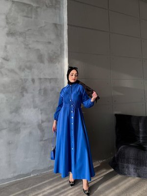 Mavi Çıtçıtlı Elbise