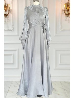 Gri Efruz Abiye Elbise Gri Efruz Abiye Elbise