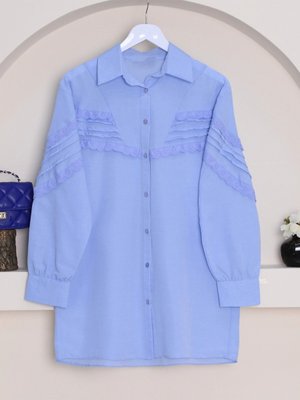 Boydan Düğmeli Omuzu Ve Önü Fistolu Gömlek Boydan Düğmeli Omuzu Ve Önü Fistolu Gömlek