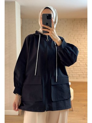 Siyah Büyük Cepli Kısa Kap Siyah Büyük Cepli Kısa Kap