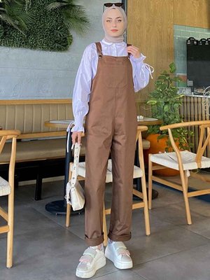 Kanguru Cepli Bahcıvan Tulum Kahverengi Kanguru Cepli Bahcıvan Tulum Kahverengi