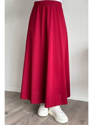 Kırmızı Duble Örme Kumaş Etek Kırmızı Duble Örme Kumaş Etek