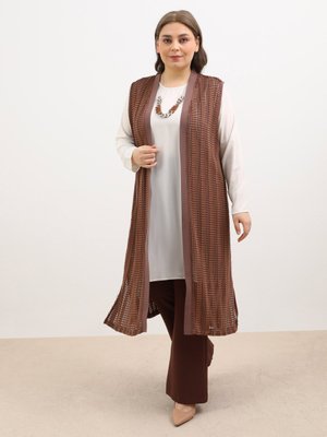 Vizon Büyük Beden Yelekli Takım